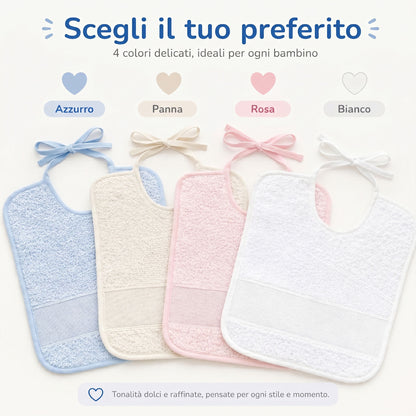 Bavaglino Asilo con Laccio Personalizzabile con Nome – Spugna con Tela Aida