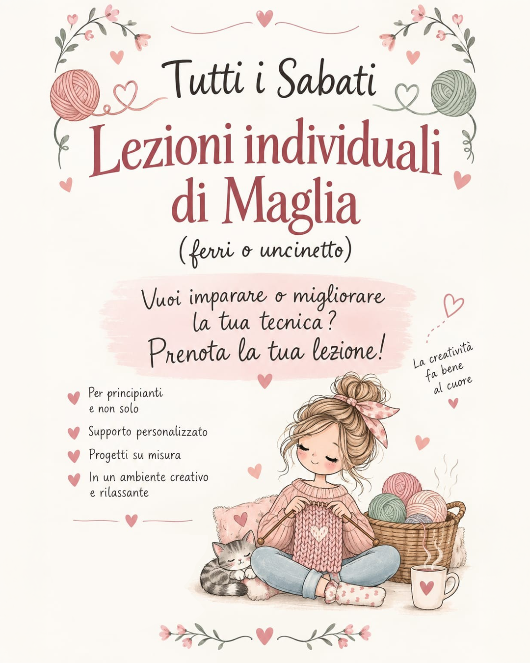 Lezioni individuali di maglia e uncinetto