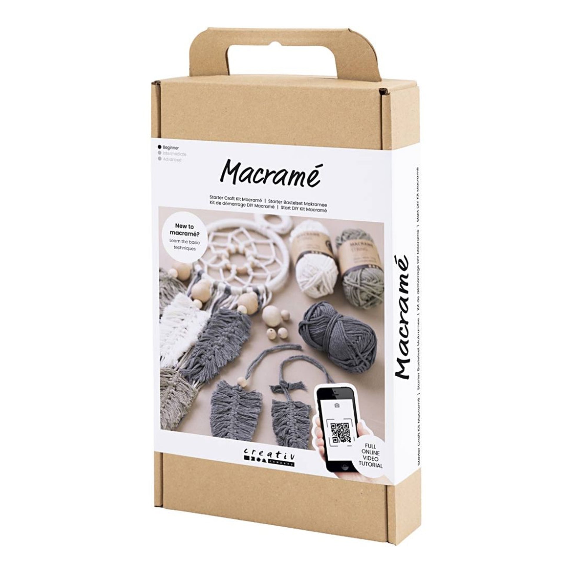 kit macrame intermedio creativ company con tutorial qr