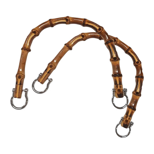 Manici Bamboo per Borsa 22 × 15 cm | Coppia con Ganci Oro o Argento
