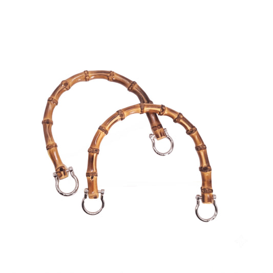 Manici Bamboo per Borsa 16 × 13 cm | Coppia con Ganci Oro o Argento