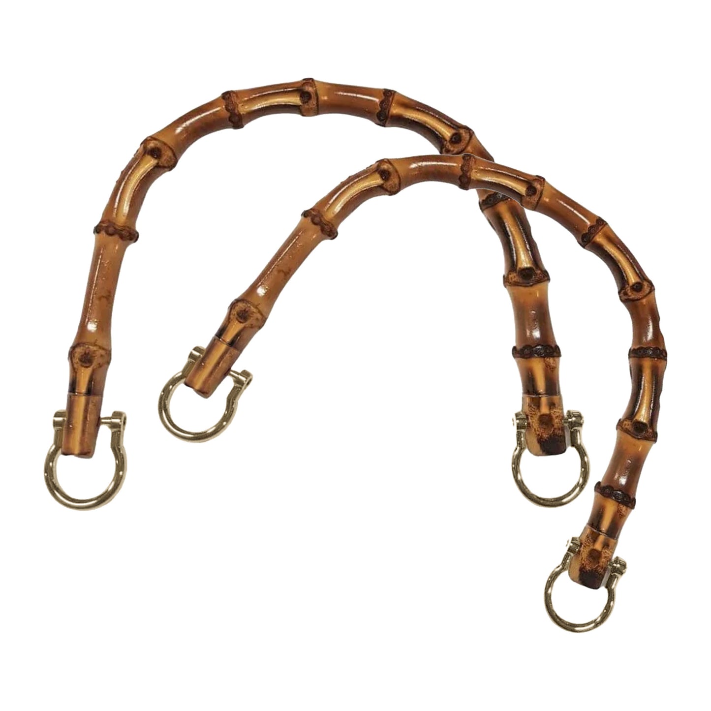 Manici Bamboo per Borsa 22 × 15 cm | Coppia con Ganci Oro o Argento