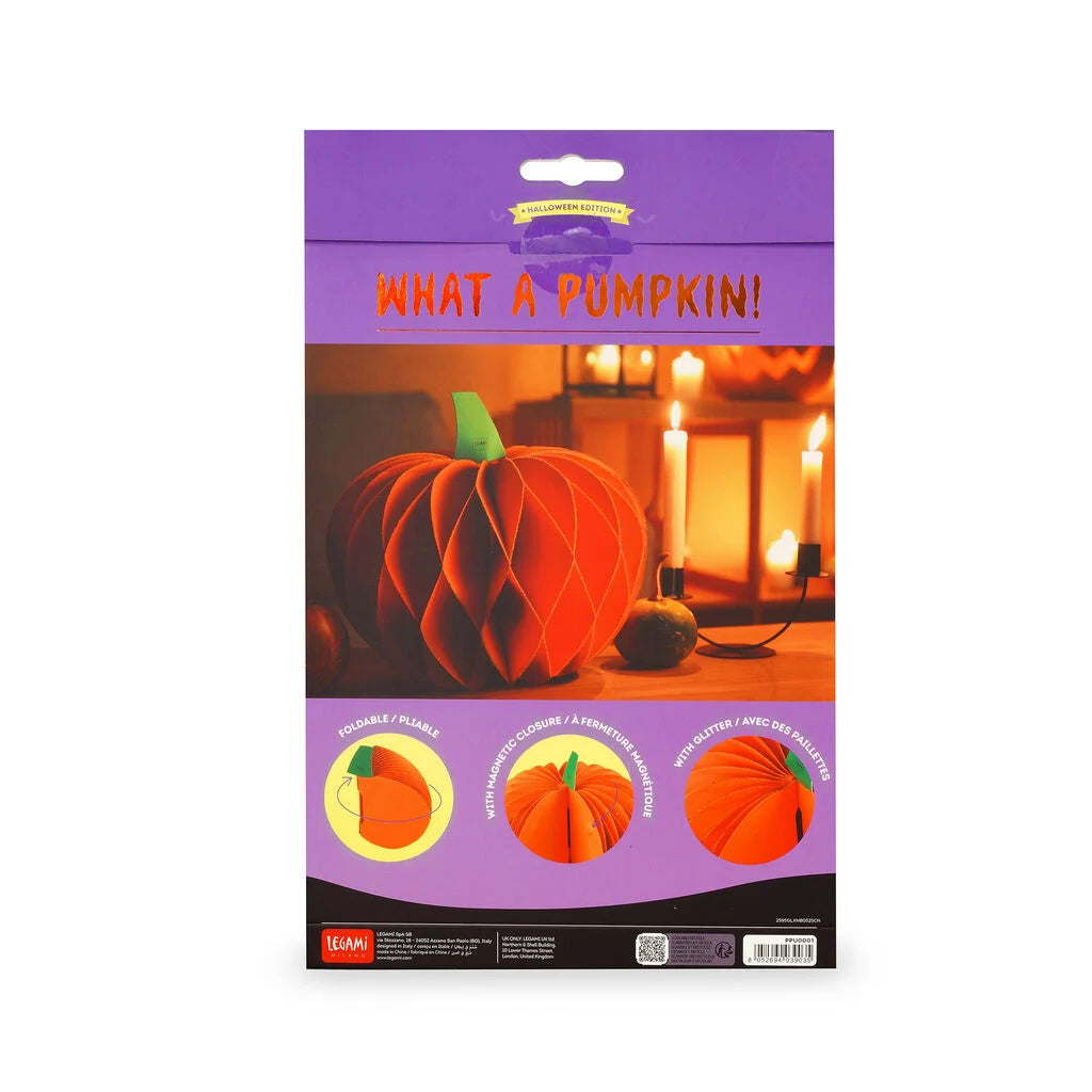 Zucca Halloween pieghevole in carta Legami – What a Pumpkin!
