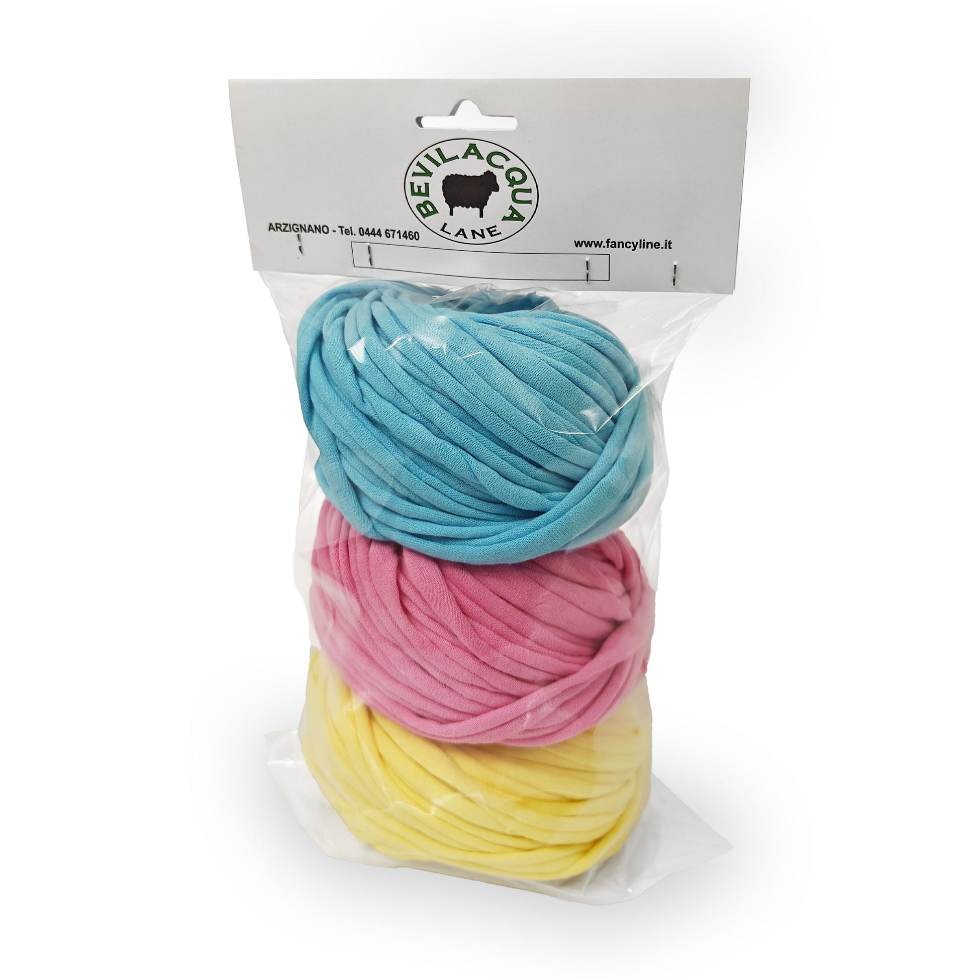kit fettuccia bobilon 3 colori filato t-shirt per borse e cestini all’uncinetto sacchetto