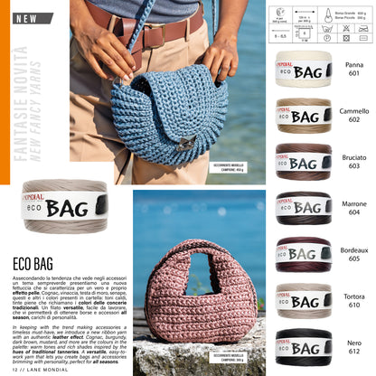 Eco Bag Mondial – Fettuccia Effetto Pelle per Borse Uncinetto