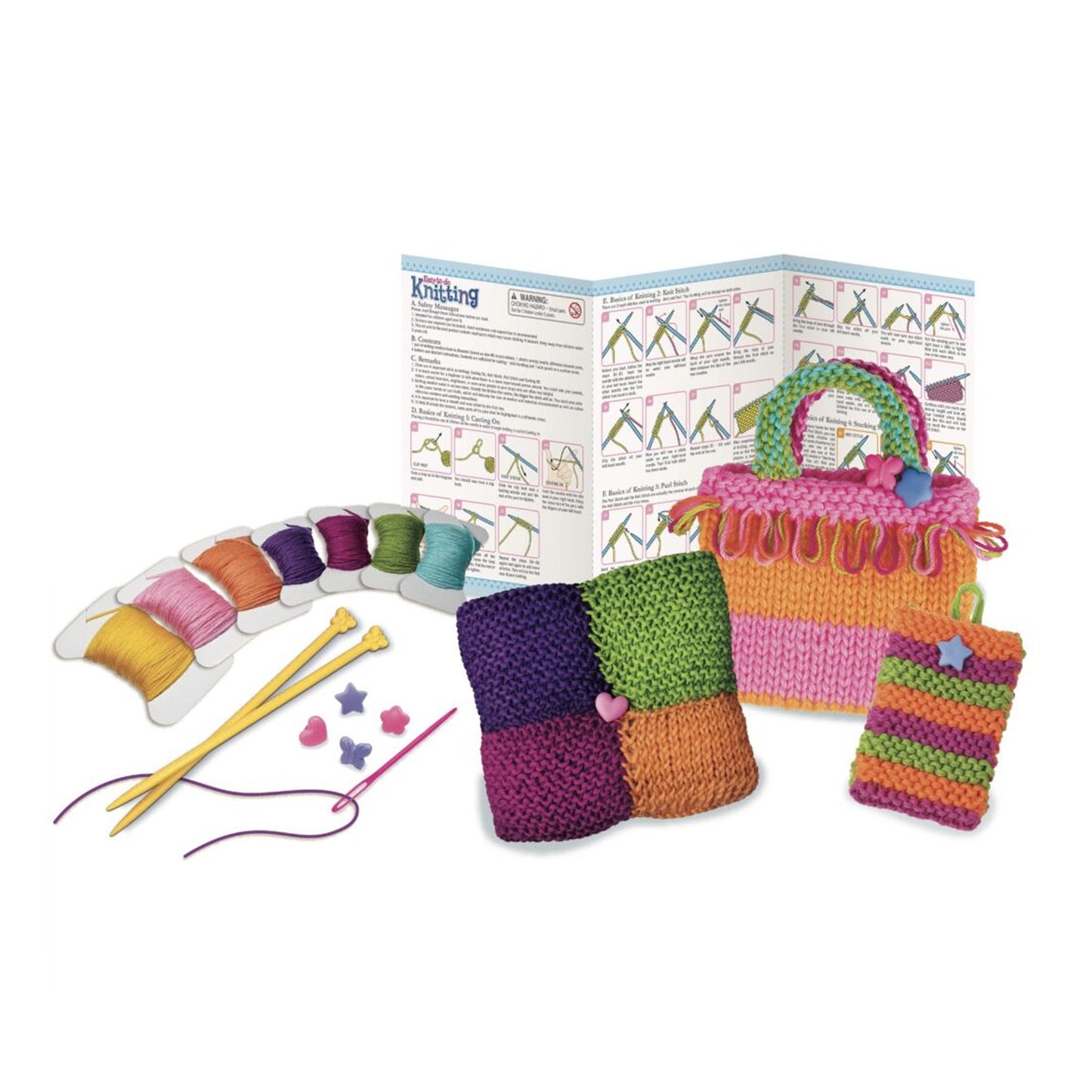 kit lavoro a maglia 4M contenuto ferri filati e progetti