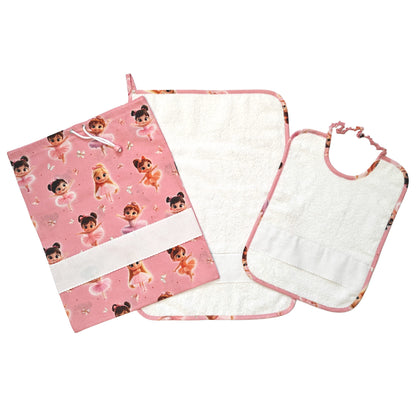 Set Asilo Personalizzato ballerine rosa