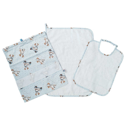 Set Asilo Personalizzato azzurro cagnolini