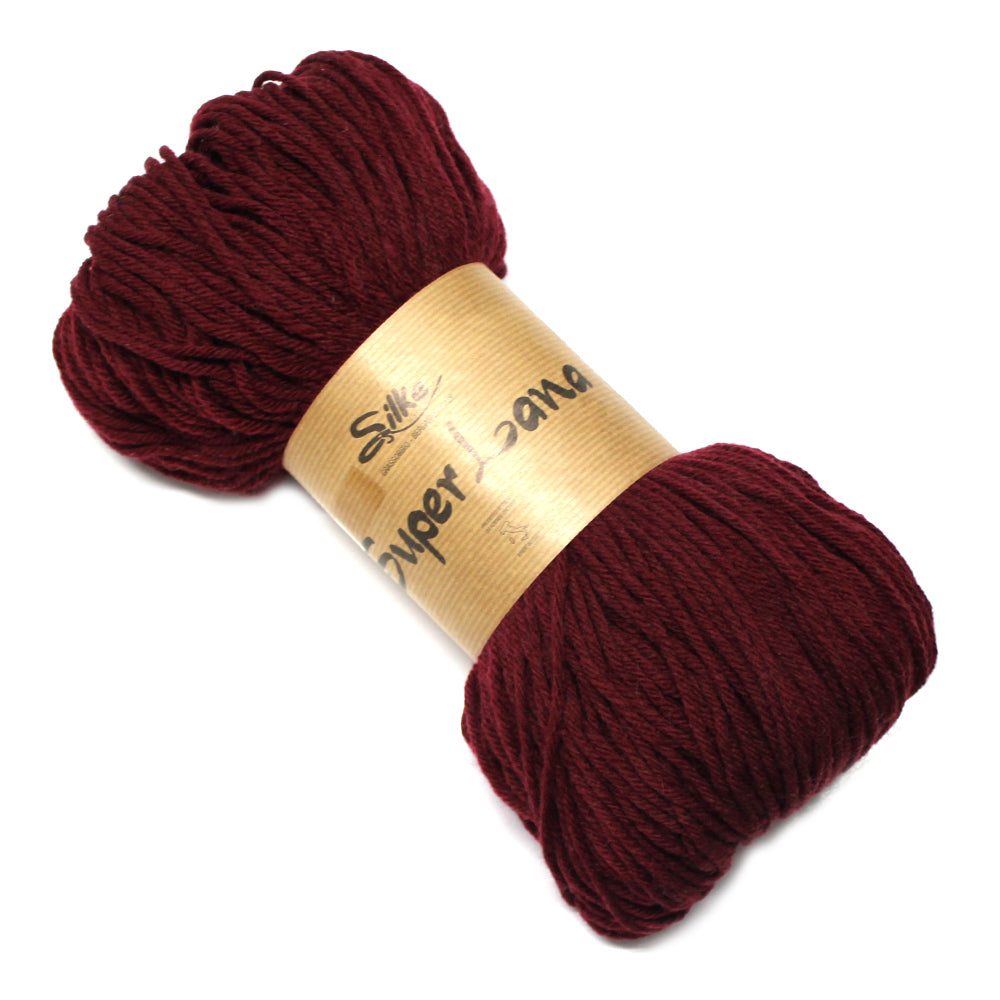 filato misto lana in matassa colore bordeaux