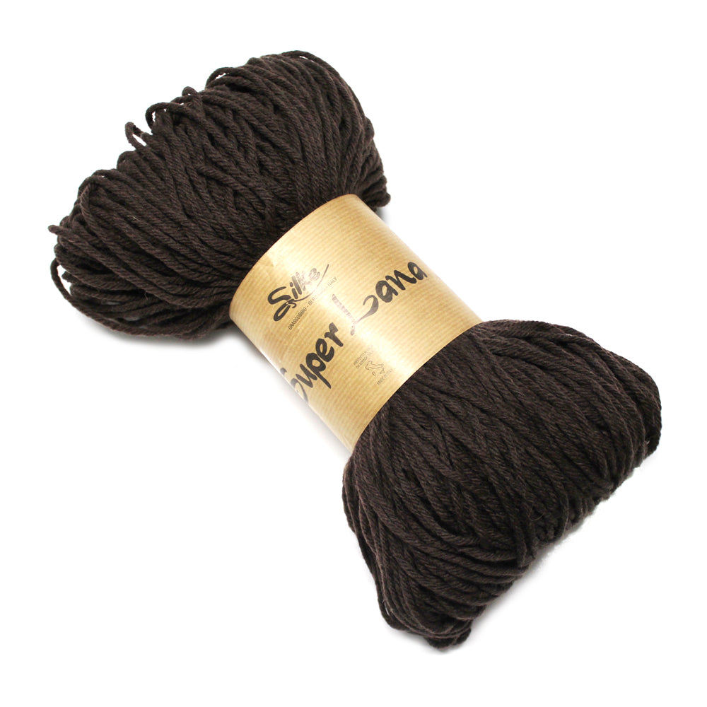 filato misto lana in matassa colore marrone