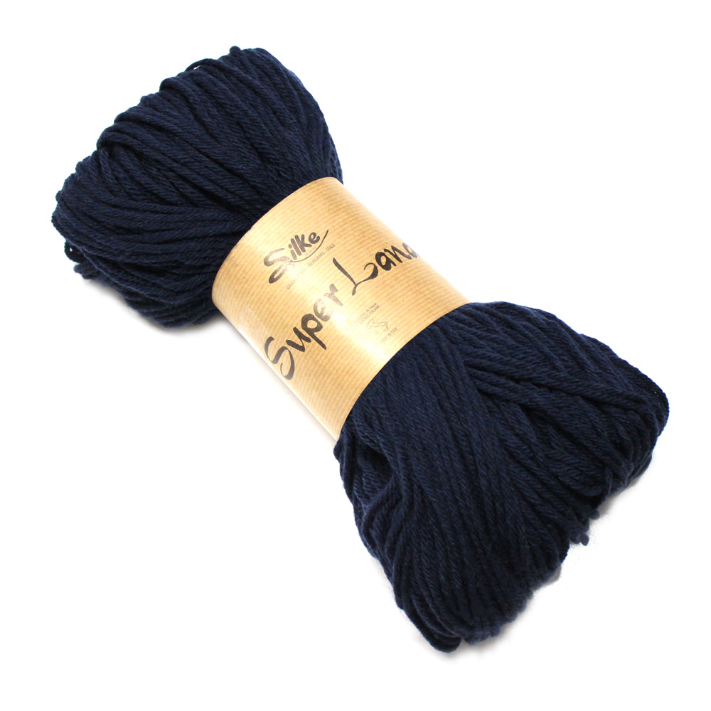 filato misto lana in matassa colore blu