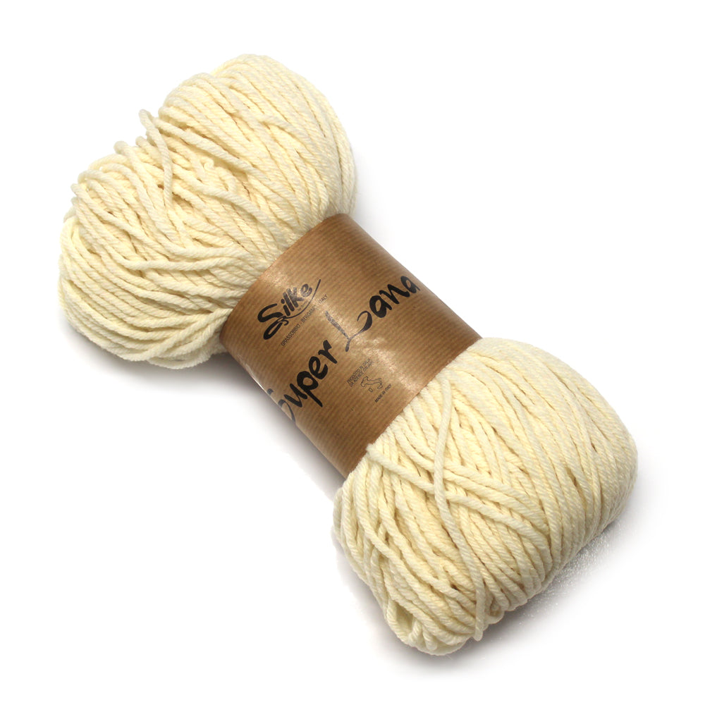 filato misto lana in matassa colore panna