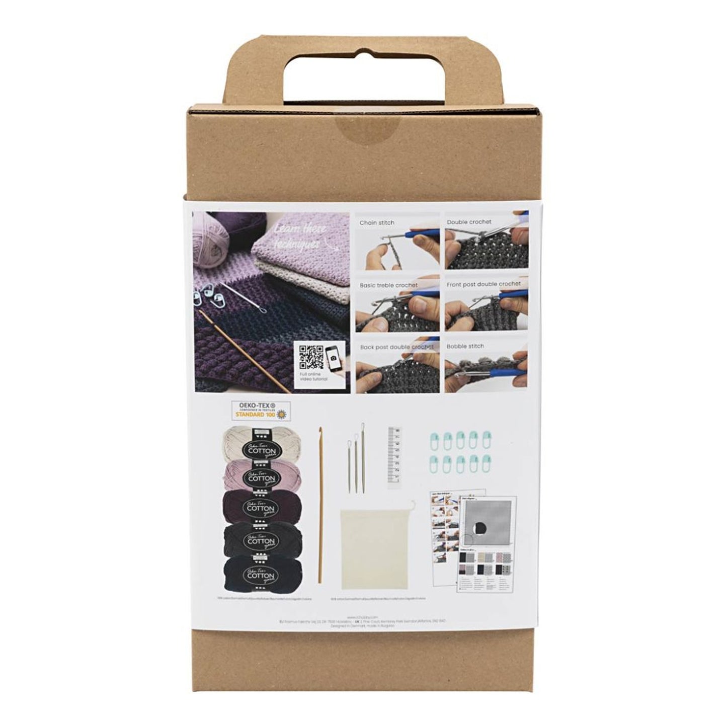 starter kit uncinetto cotone con uncinetto segnapunti e accessori