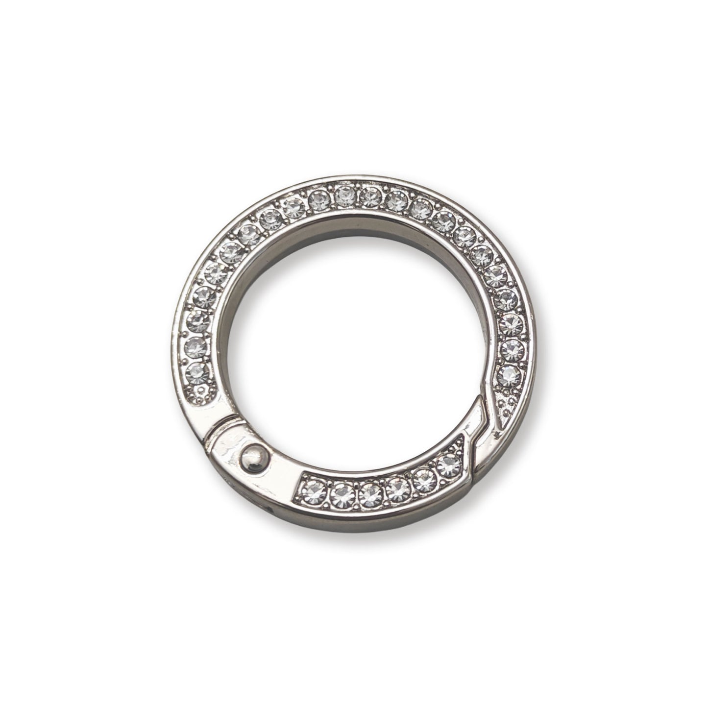Anello Moschettone Strass in Metallo per Borse