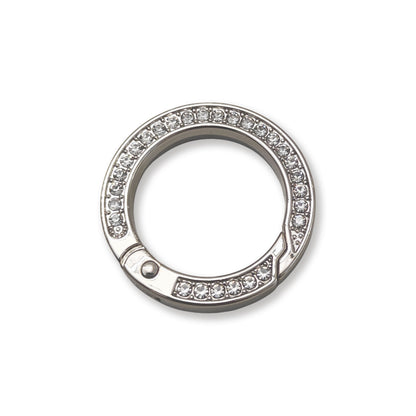 Anello Moschettone Strass in Metallo per Borse