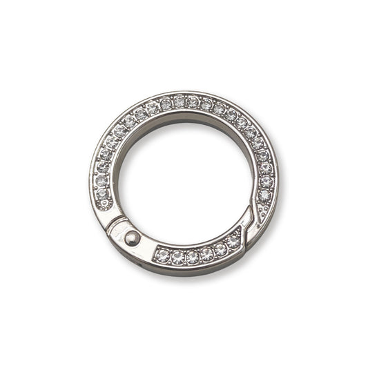 Anello Moschettone Strass in Metallo per Borse