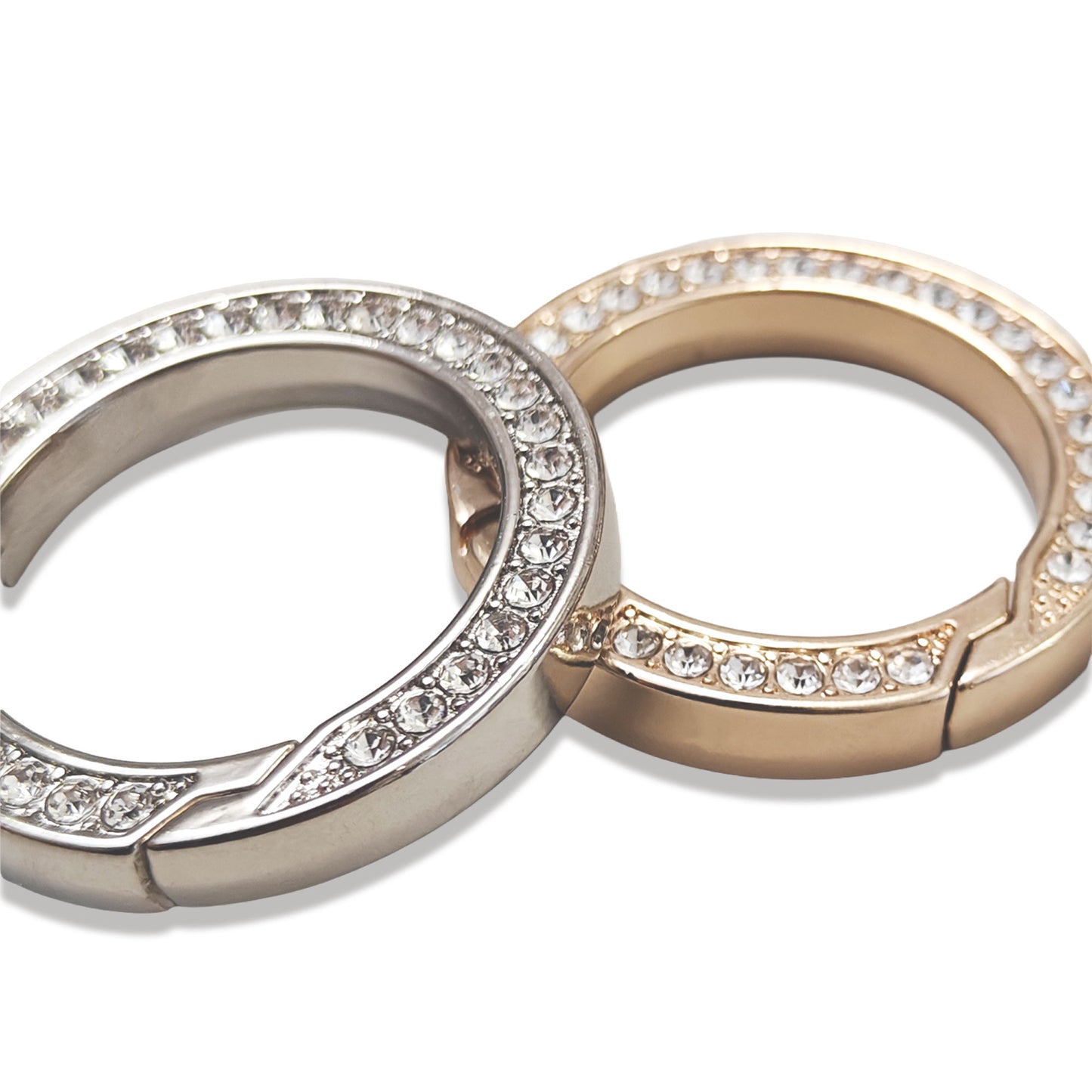 Anello Moschettone Strass in Metallo per Borse