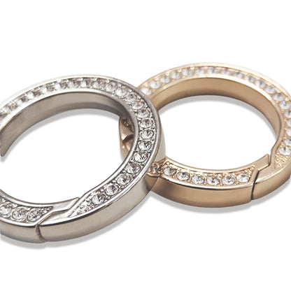 Anello Moschettone Strass in Metallo per Borse