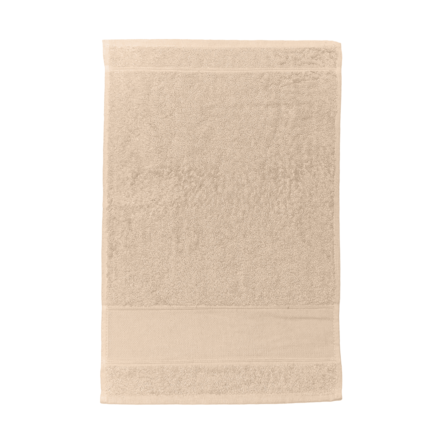 Asciugamano asilo beige in spugna di cotone con inserto in tela Aida
