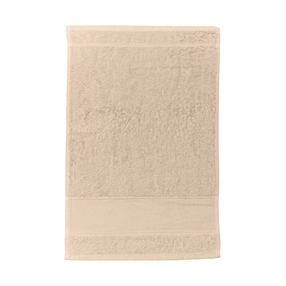 Asciugamano asilo beige in spugna di cotone con inserto in tela Aida