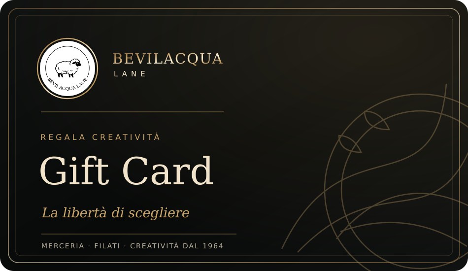 Gift Card Bevilacqua Lane, grafica classica