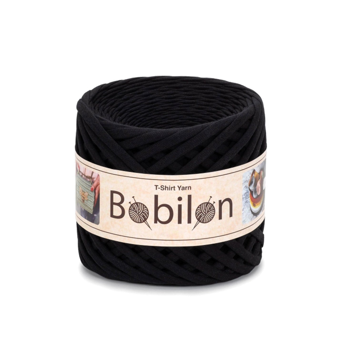 Fettuccia Bobilon Medium 7-9 mm filato T-shirt per borse e cestini – colore black passion