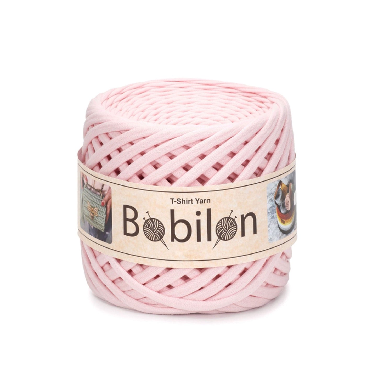 Fettuccia Bobilon Medium 7-9 mm filato T-shirt per borse e cestini – colore blush pink