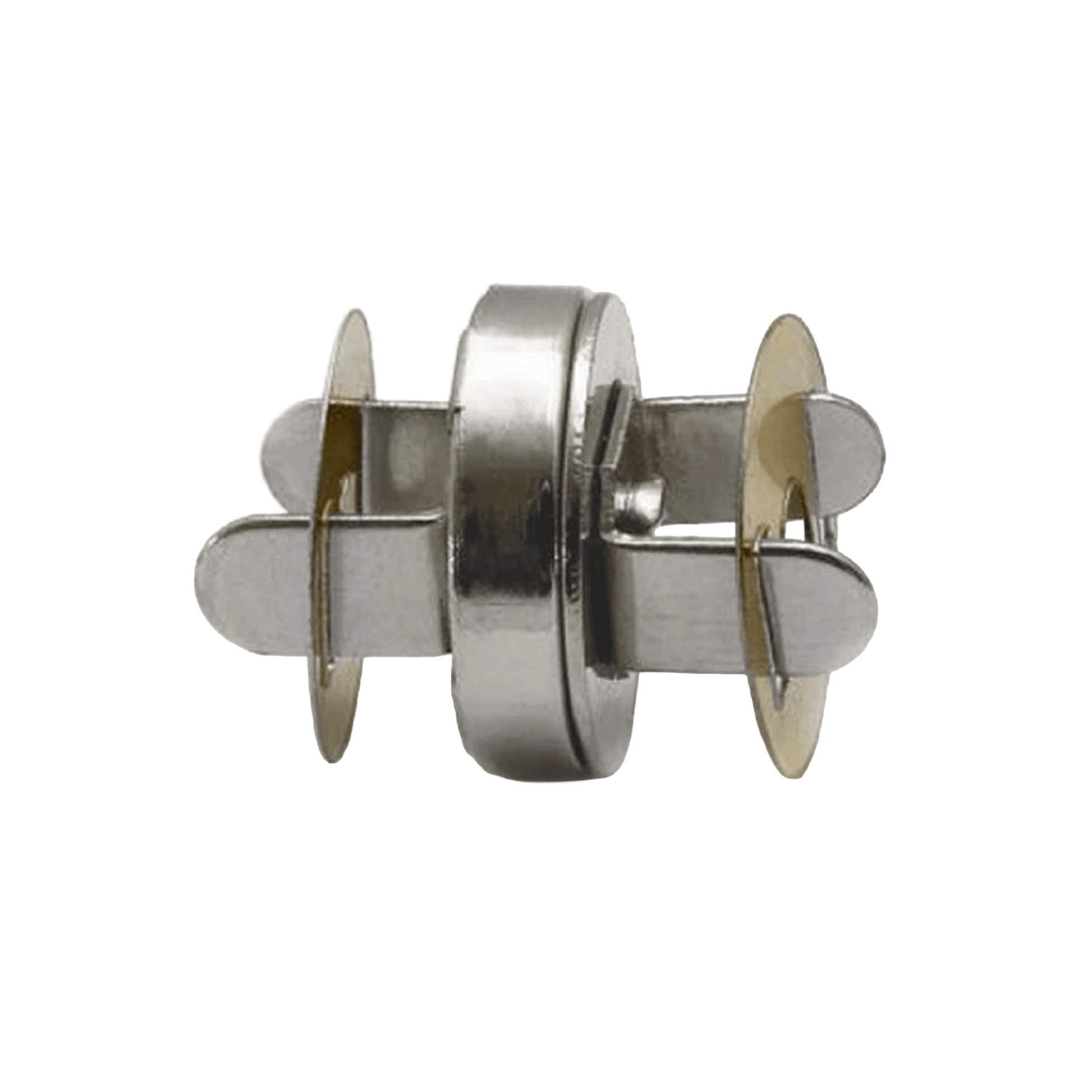 Bottone magnetico ad incastro per borse 18 mm colore argento chiusa
