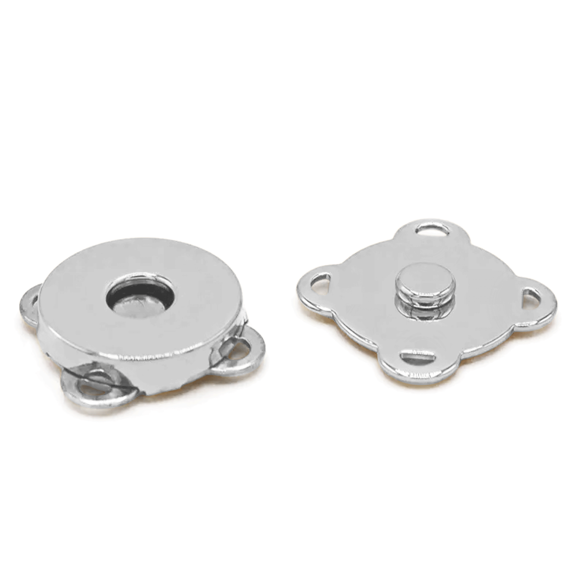 Bottone magnetico da cucire per borse 18 mm colore argento