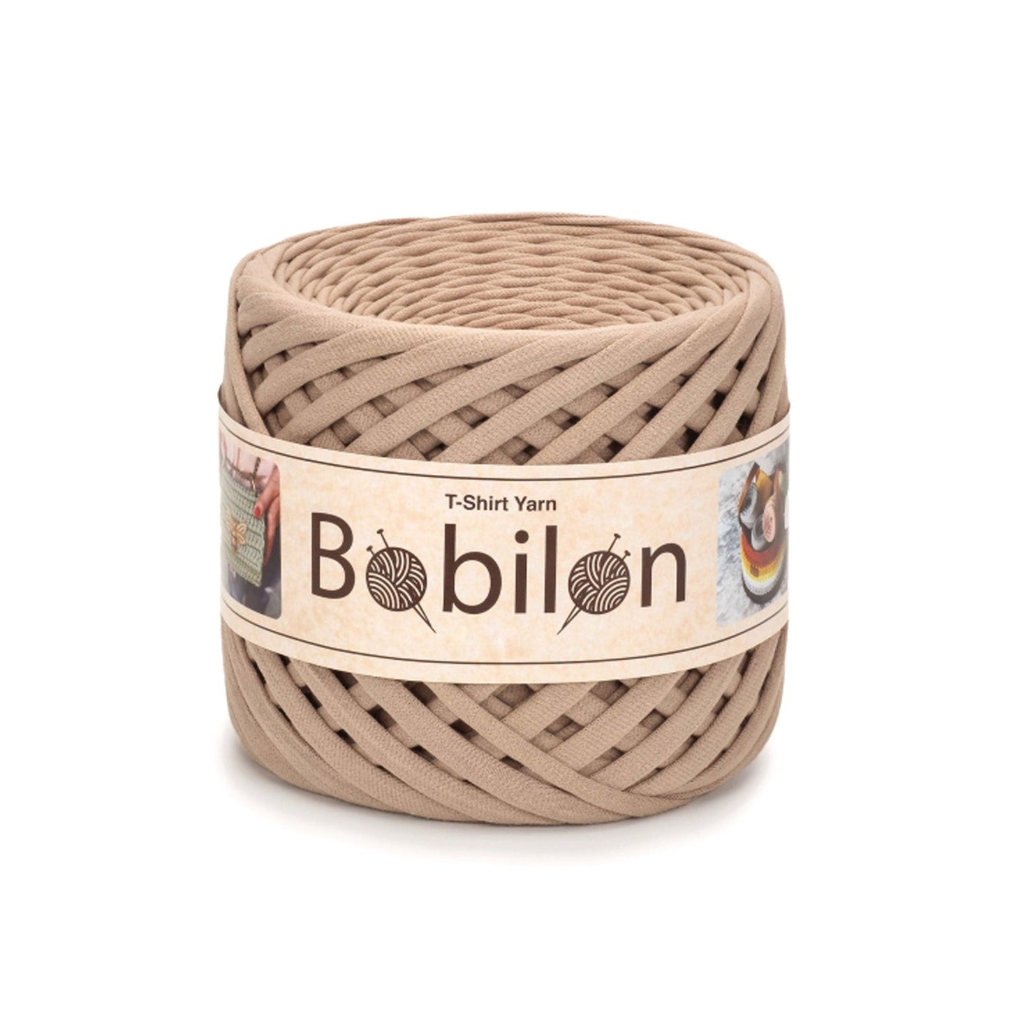 Fettuccia Bobilon Medium 7-9 mm filato T-shirt per borse e cestini – colore caramel