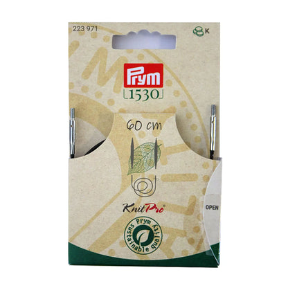 Cavetto intercambiabile Prym Natural per punte di ferri circolari e uncinetti con accessori di montaggio. Misura 60cm 223971