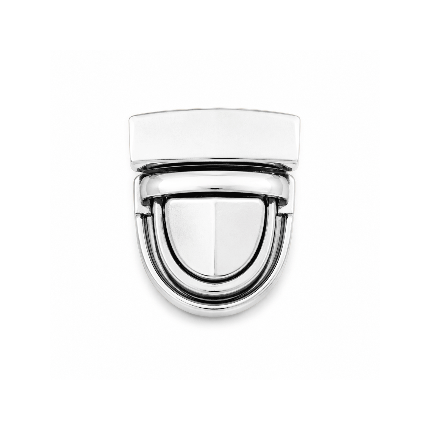 Chiusura a Bottone per Borse con Placchetta ad Incastro – 27x22 mm / 43x30 mm – Oro, Argento e Canna di Fucile
