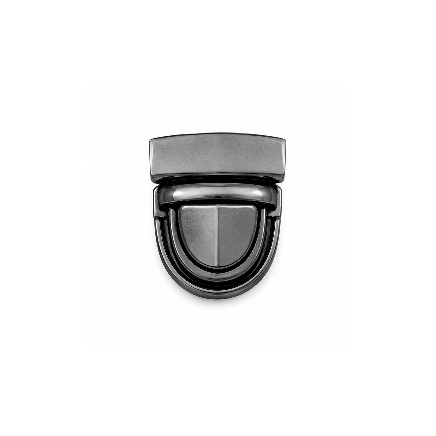 Chiusura a Bottone per Borse con Placchetta ad Incastro – 27x22 mm / 43x30 mm – Oro, Argento e Canna di Fucile