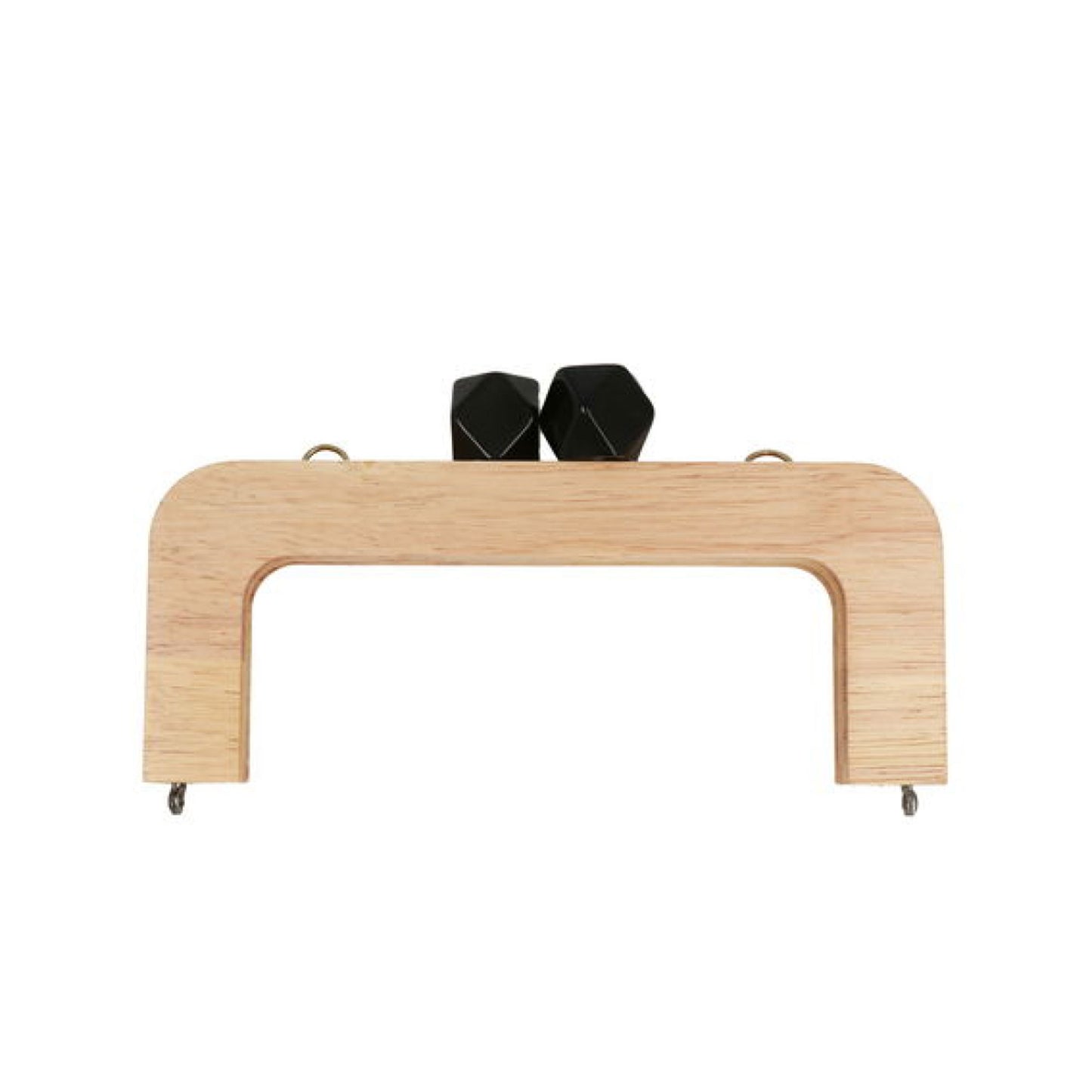 Chiusura Click Clack in Legno 20 cm con Pomelli Esagonali | Nero o Bianco