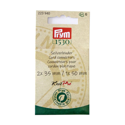 Confezione Connettori Prym Natural per unire e allungare i cavetti dei ferri circolari intercambiabili.