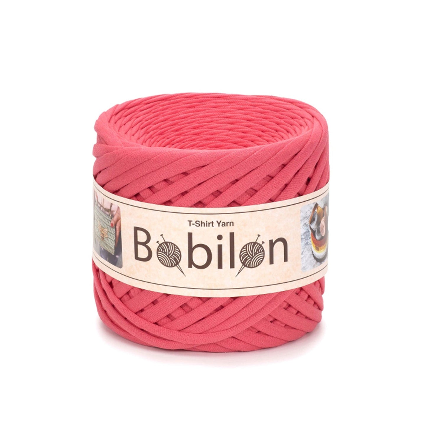 Fettuccia Bobilon Medium 7-9 mm filato T-shirt per borse e cestini – colore coral
