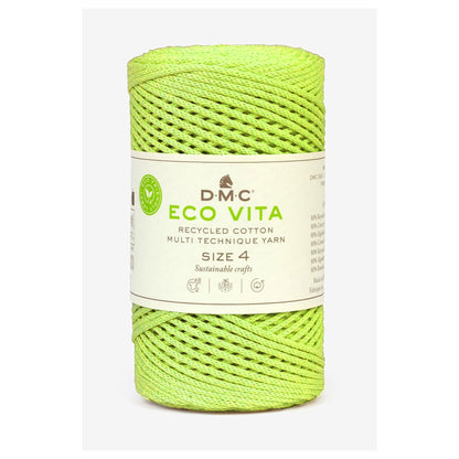 DMC Eco Vita 4 cordino in cotone riciclato 250g per borse e cestini all’uncinetto Acido 138