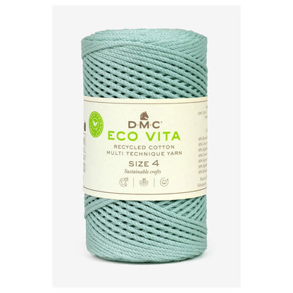 DMC Eco Vita 4 cordino in cotone riciclato 250g per borse e cestini all’uncinetto Acquamarina 83