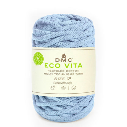 DMC Eco Vita 12 cordino spesso in cotone riciclato 250g per cestini e arredo Azzurro 71