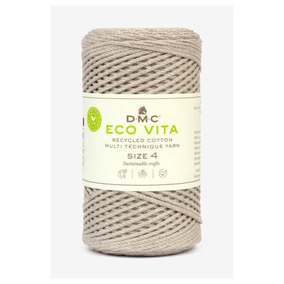 DMC Eco Vita 4 cordino in cotone riciclato 250g per borse e cestini all’uncinetto Beige 131
