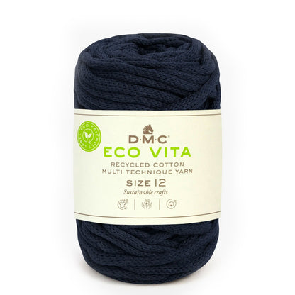 DMC Eco Vita 12 cordino spesso in cotone riciclato 250g per cestini e arredo Blu 74