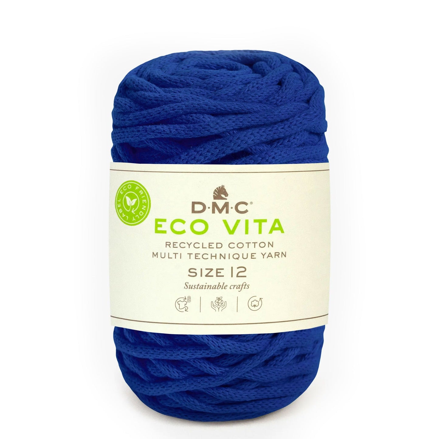 DMC Eco Vita 12 cordino spesso in cotone riciclato 250g per cestini e arredo Bluette 75