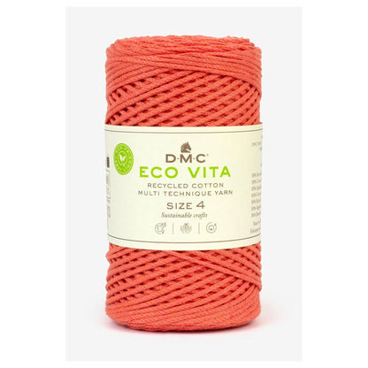 DMC Eco Vita 4 cordino in cotone riciclato 250g per borse e cestini all’uncinetto Corallo 15