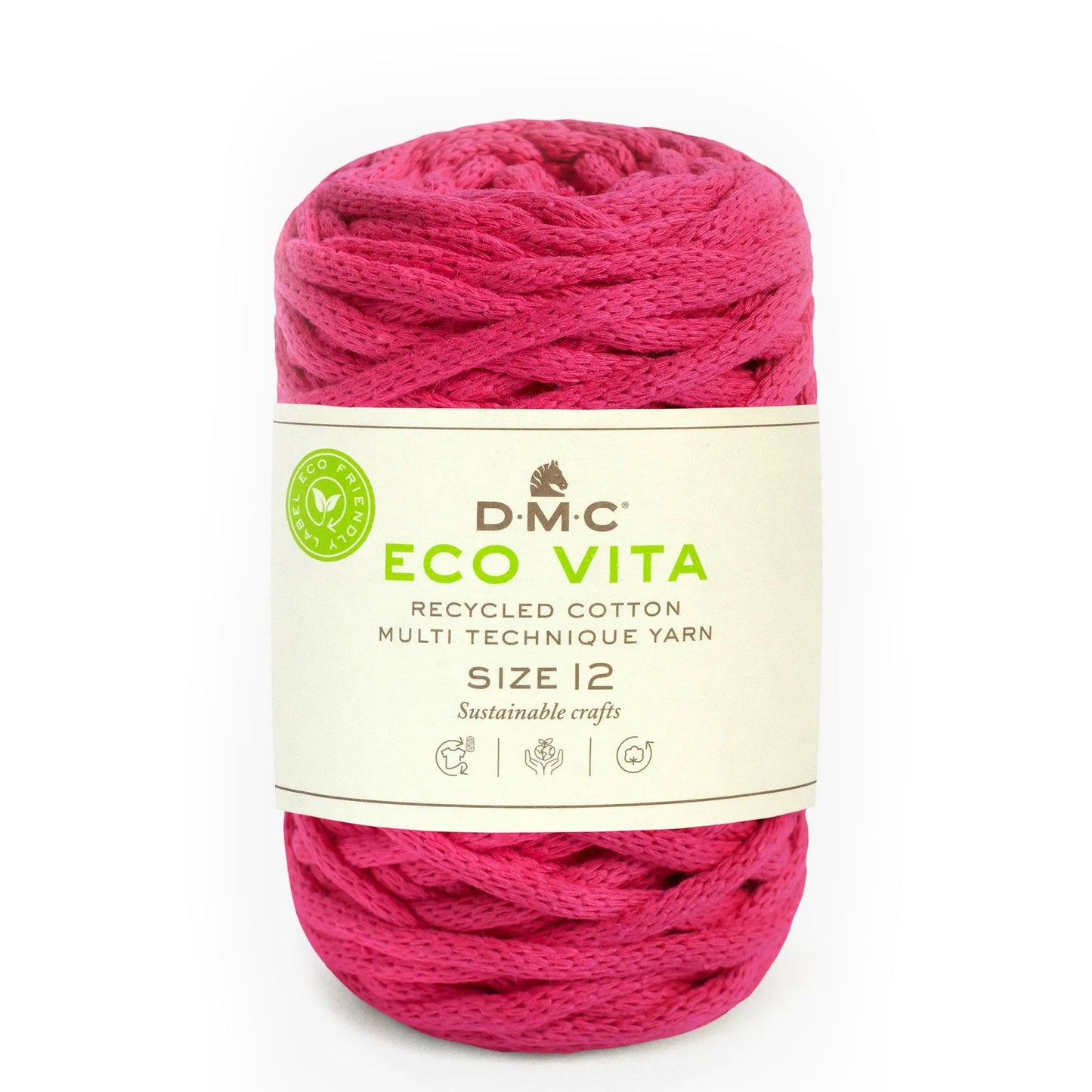 DMC Eco Vita 12 cordino spesso in cotone riciclato 250g per cestini e arredo Fucsia 43