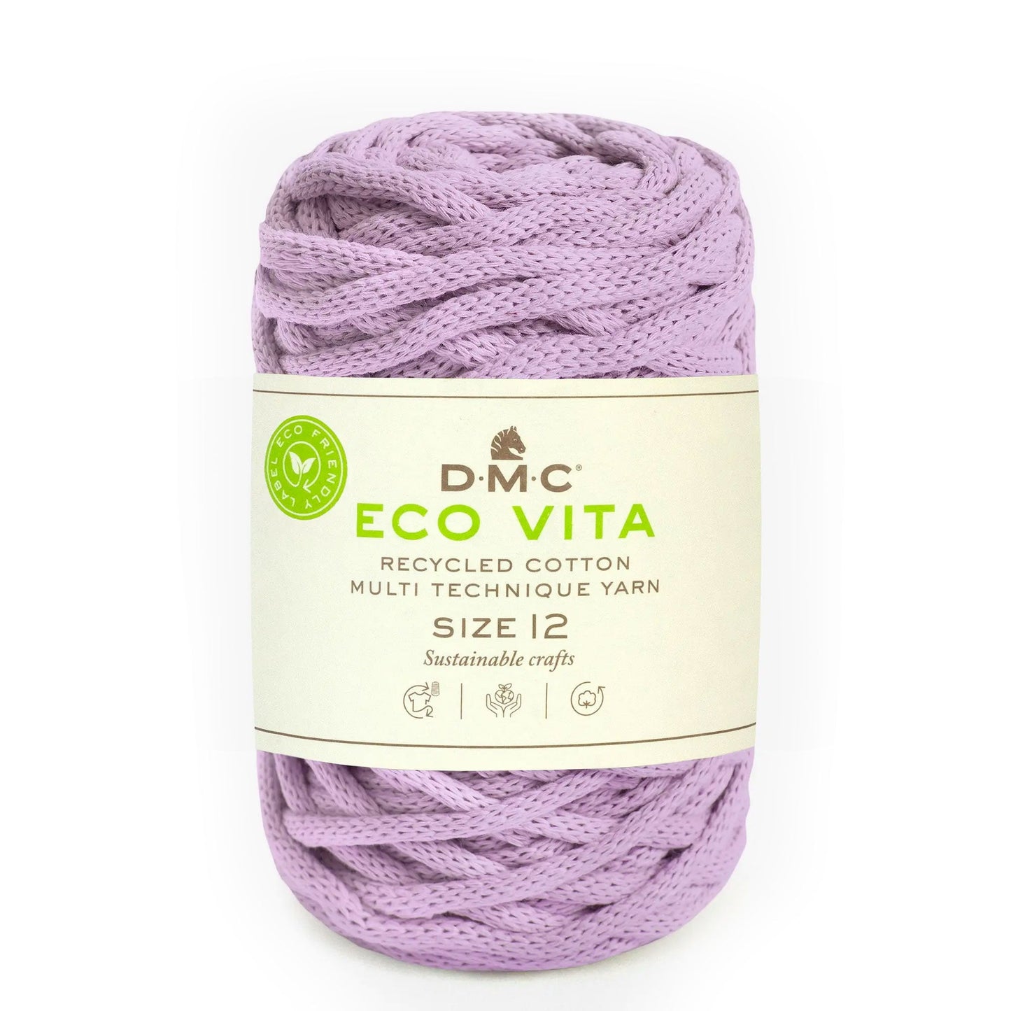 DMC Eco Vita 12 cordino spesso in cotone riciclato 250g per cestini e arredo Lilla 62