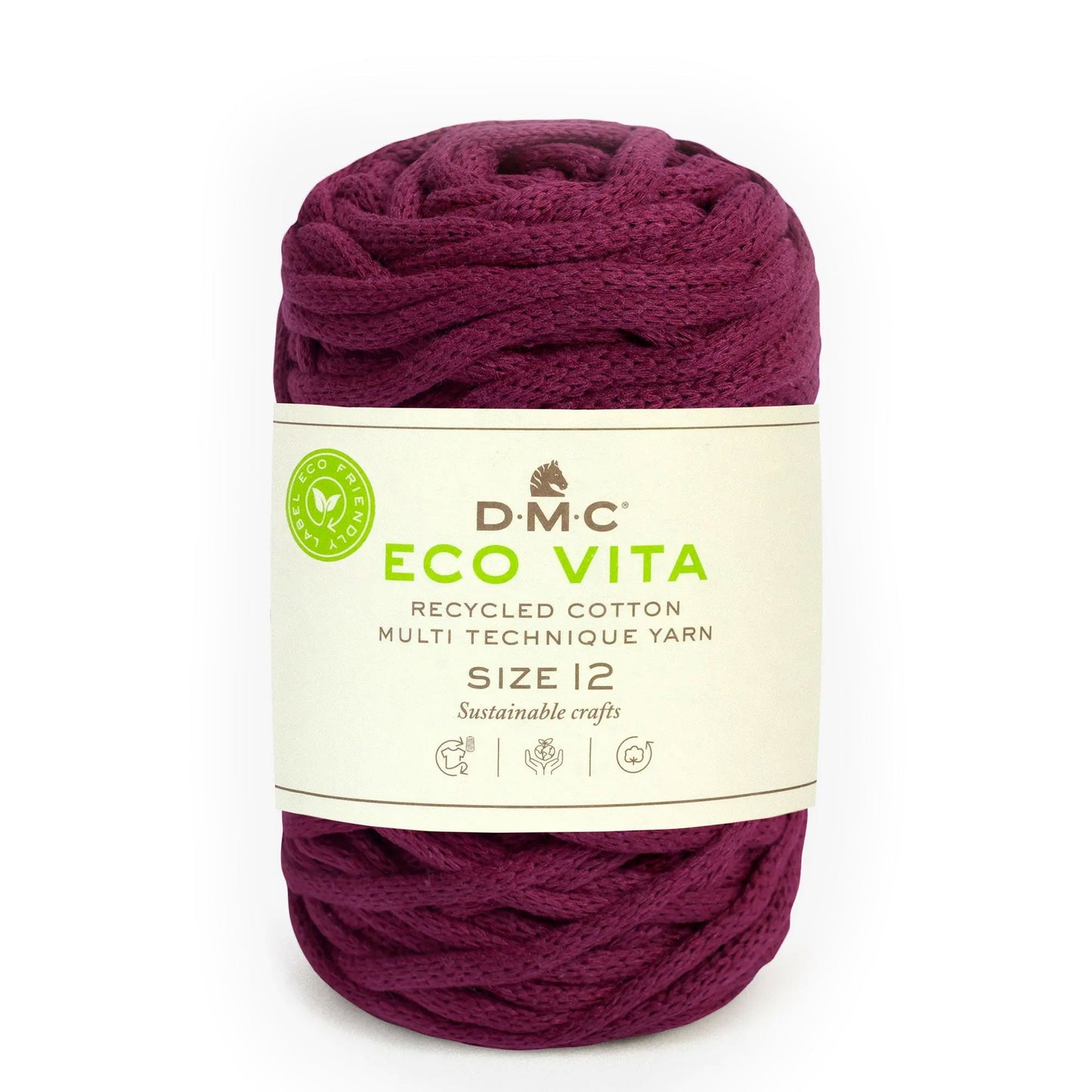 DMC Eco Vita 12 cordino spesso in cotone riciclato 250g per cestini e arredo Magenta 61