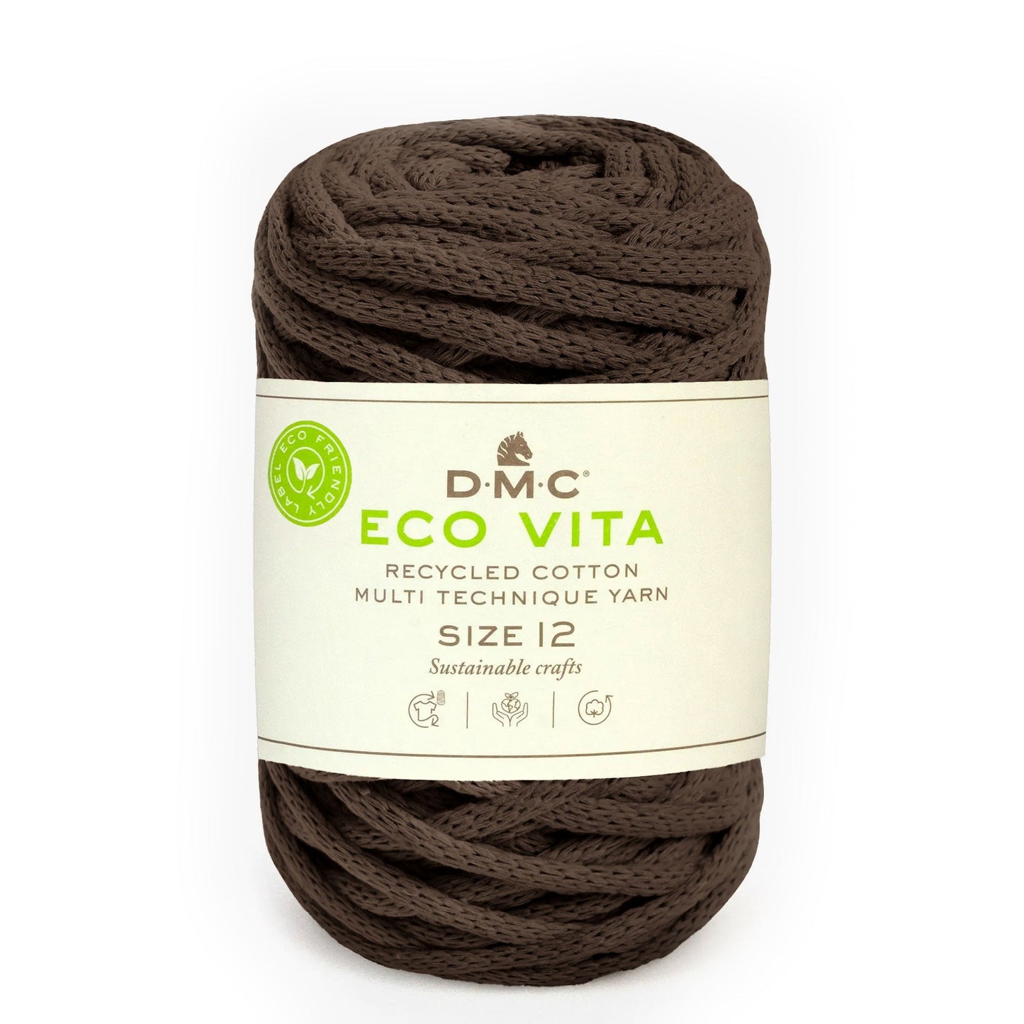 DMC Eco Vita 12 cordino spesso in cotone riciclato 250g per cestini e arredo Marrone 11