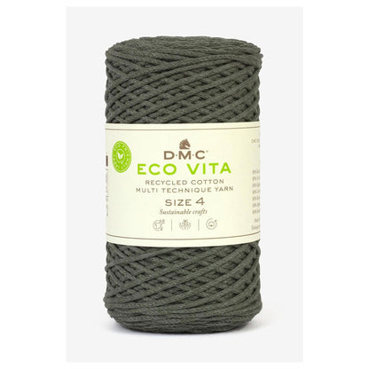 DMC Eco Vita 4 cordino in cotone riciclato 250g per borse e cestini all’uncinetto Militare 12