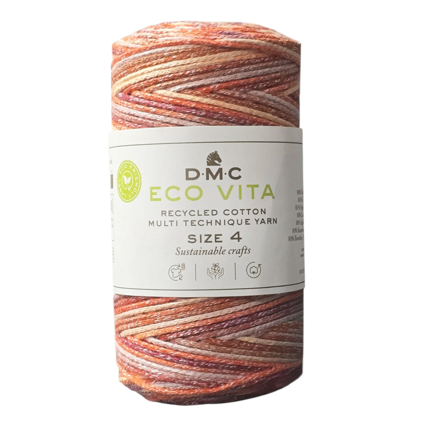 DMC Eco Vita 4 Sfumato – Cordino in Cotone Riciclato 250g per Uncinetto e Borse