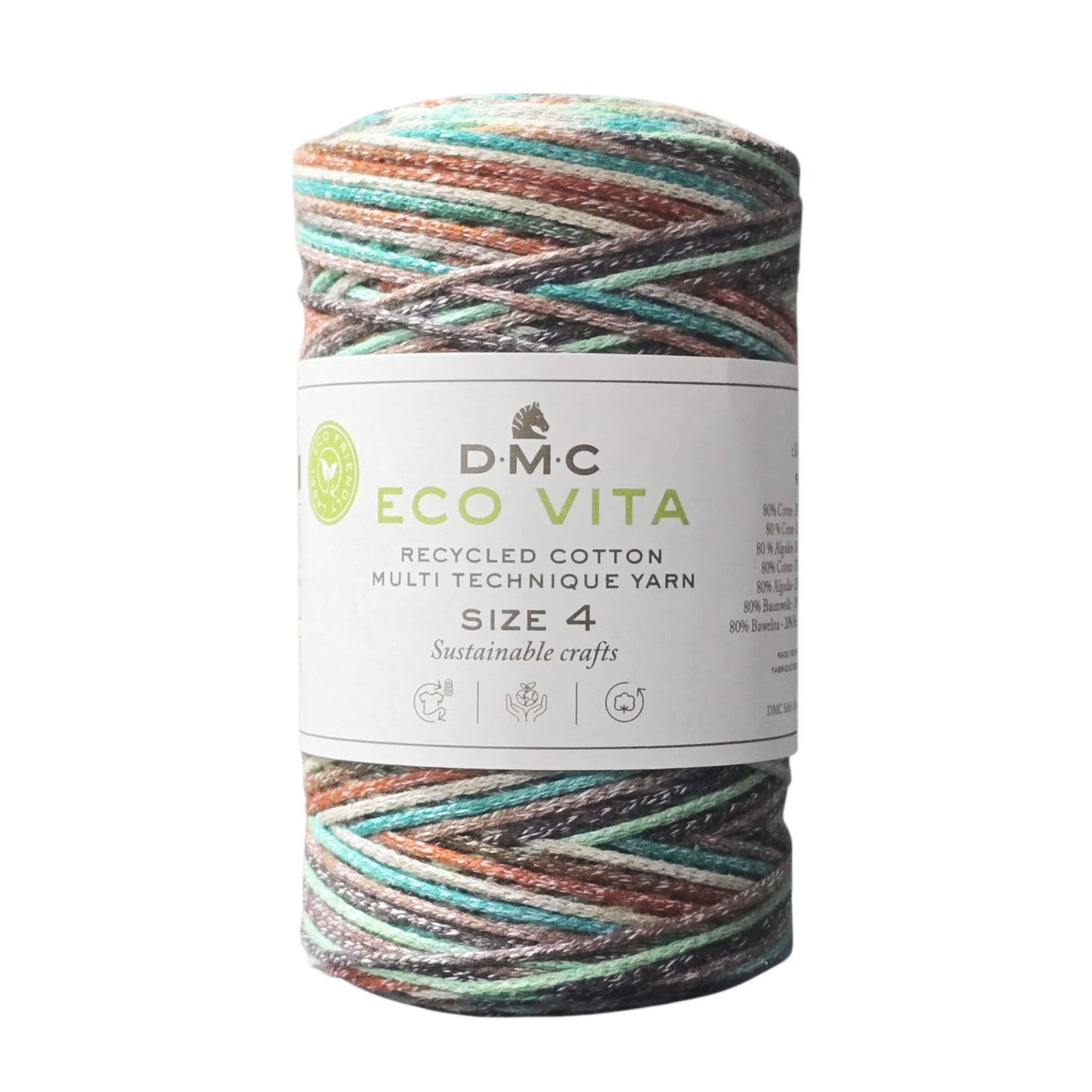 DMC Eco Vita 4 Sfumato – Cordino in Cotone Riciclato 250g per Uncinetto e Borse